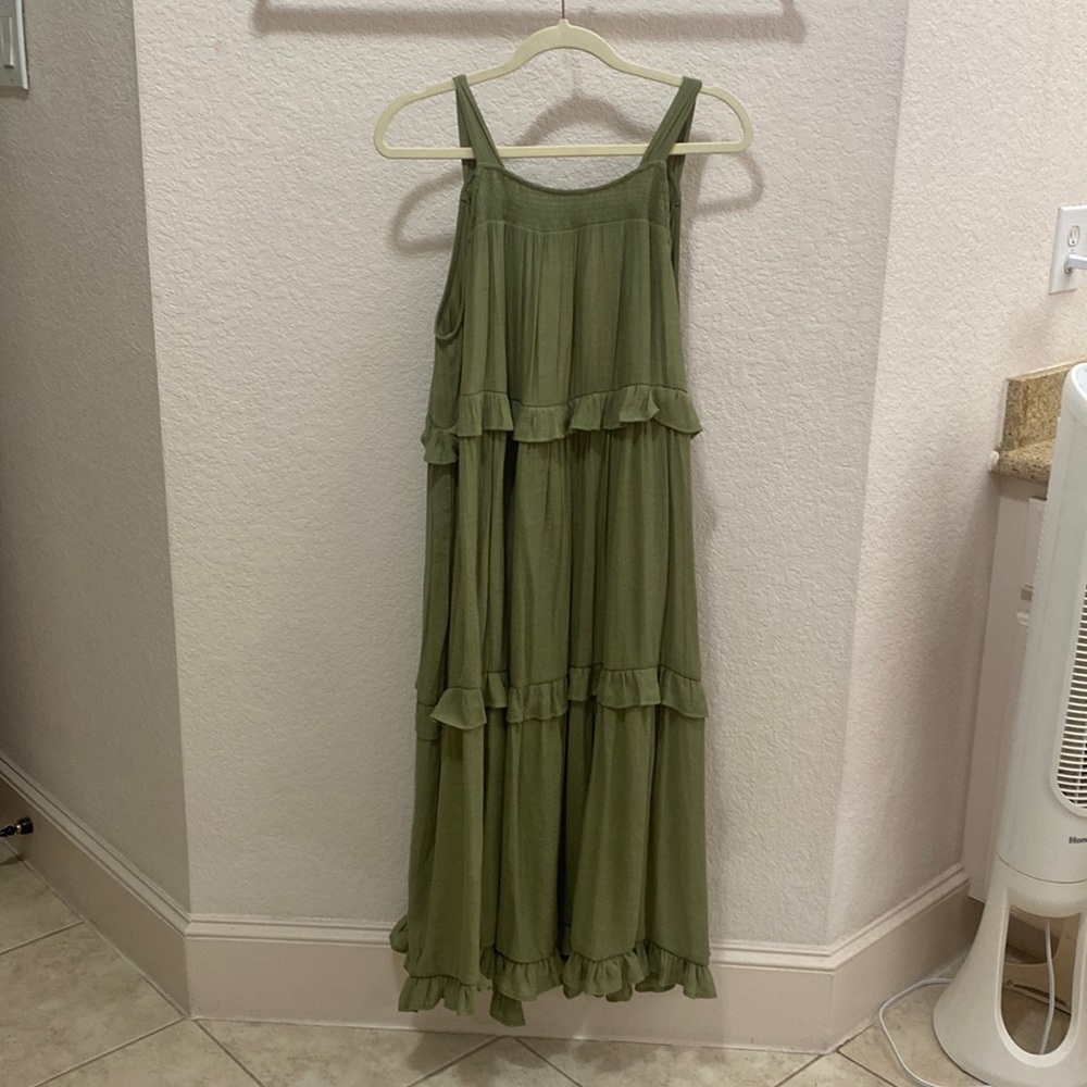 Blu Pepper olive green maxi dress